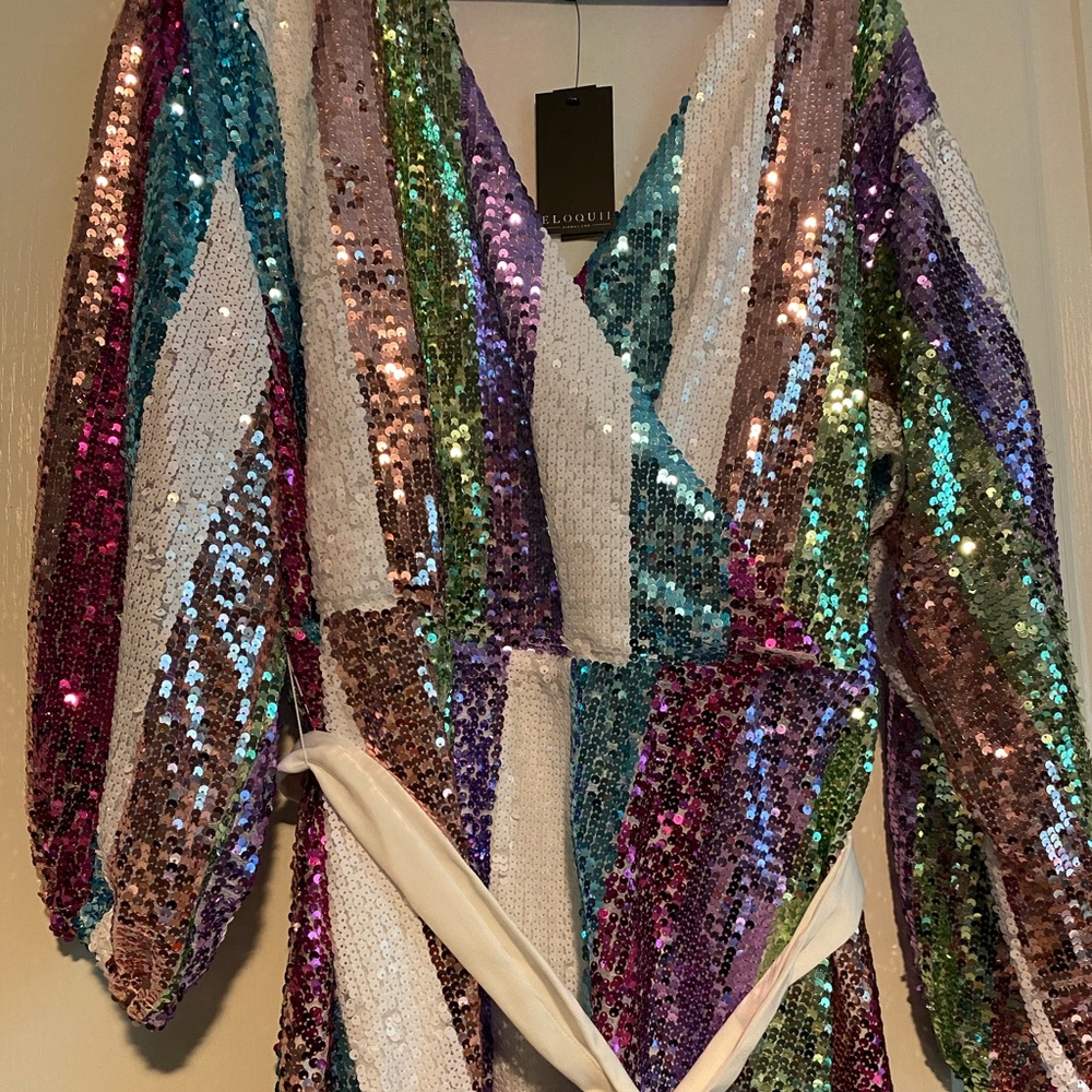 ELOQUII Multi-Color Sequin Dress, Size 18, NWT